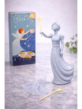 Avon 1970s Good Fairy Delicate Daisies Cologne Decanter W/Box & Wings, 3x8”